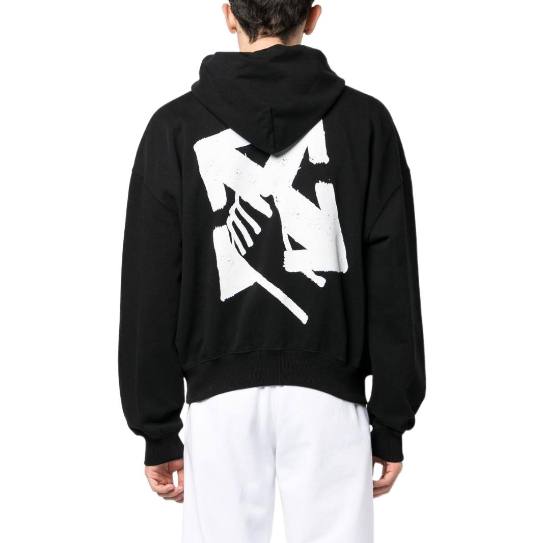 OFF-WHITE SS23 Graphic Print Pullover Hoodie Loose Fit Black Men’s OMBB110S23FLE0031001 圖 4