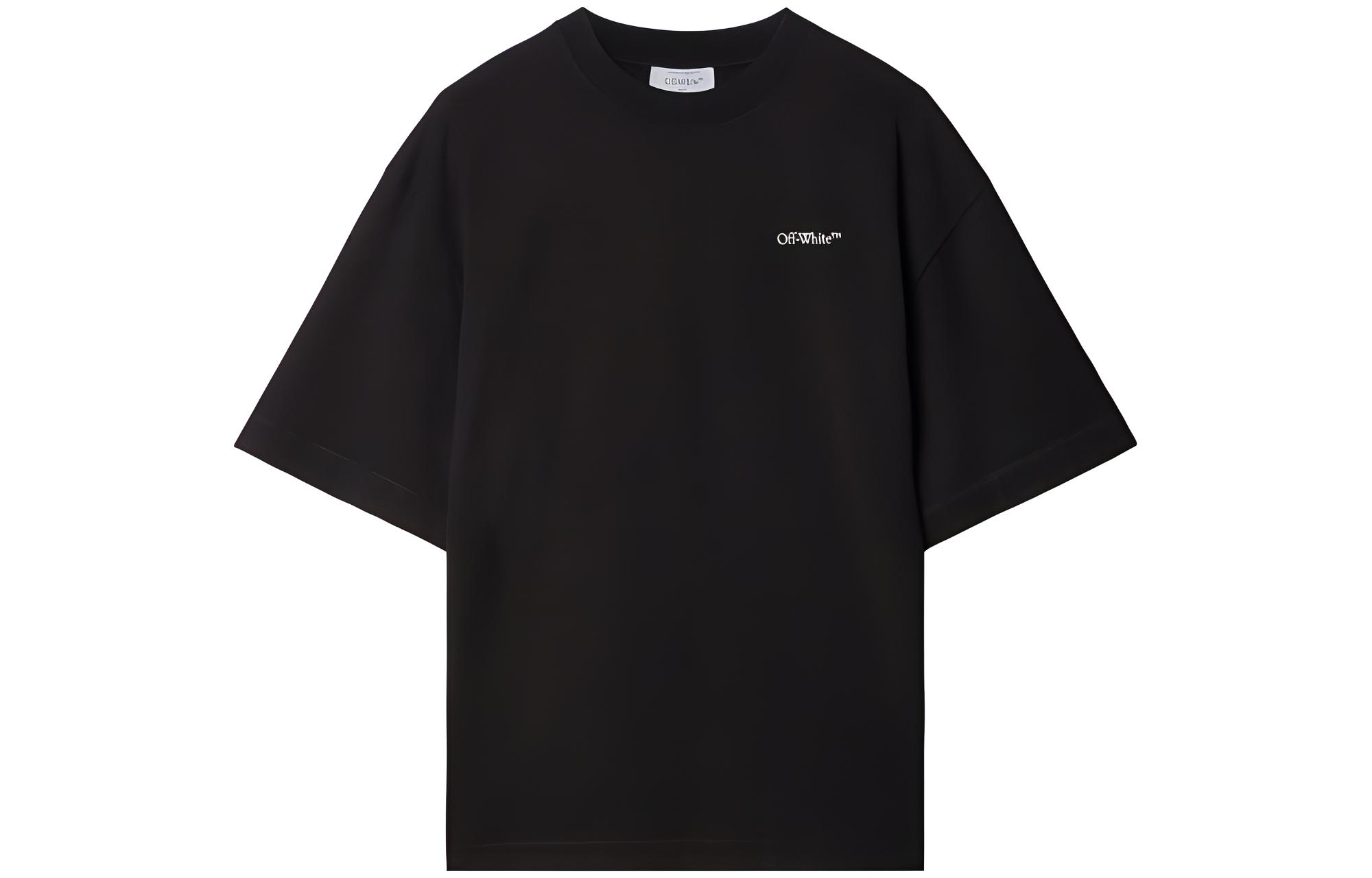 OFF-WHITE SS23 Graphic Print Stretch Cotton T-Shirt Black () OMAA120F23JER0051001