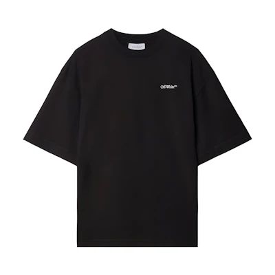 OFF-WHITE SS23 Graphic Print Stretch Cotton T-Shirt Black () OMAA120F23JER0051001