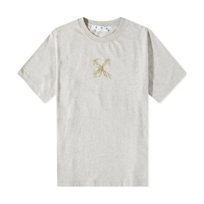 OFF-WHITE SS23 Logo Print Crewneck T-Shirt Gray Regular Fit Men. OMAA027S23JER0050817