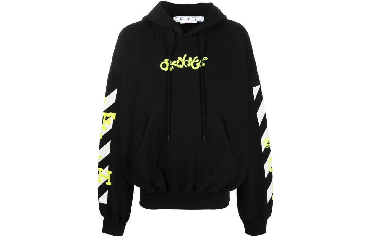 OFF-WHITE SS23 Logo Pullover Hoodie Black  Regular Fit Sweatshirt OMBB110S23FLE0021050 圖 2