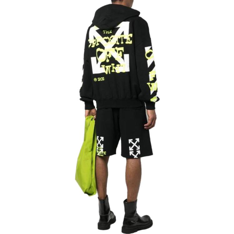 OFF-WHITE SS23 Logo Pullover Hoodie Black  Regular Fit Sweatshirt OMBB110S23FLE0021050 圖 4