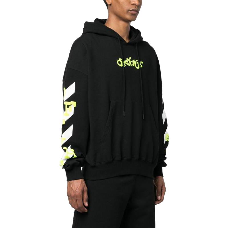 OFF-WHITE SS23 Logo Pullover Hoodie Black  Regular Fit Sweatshirt OMBB110S23FLE0021050 圖 5