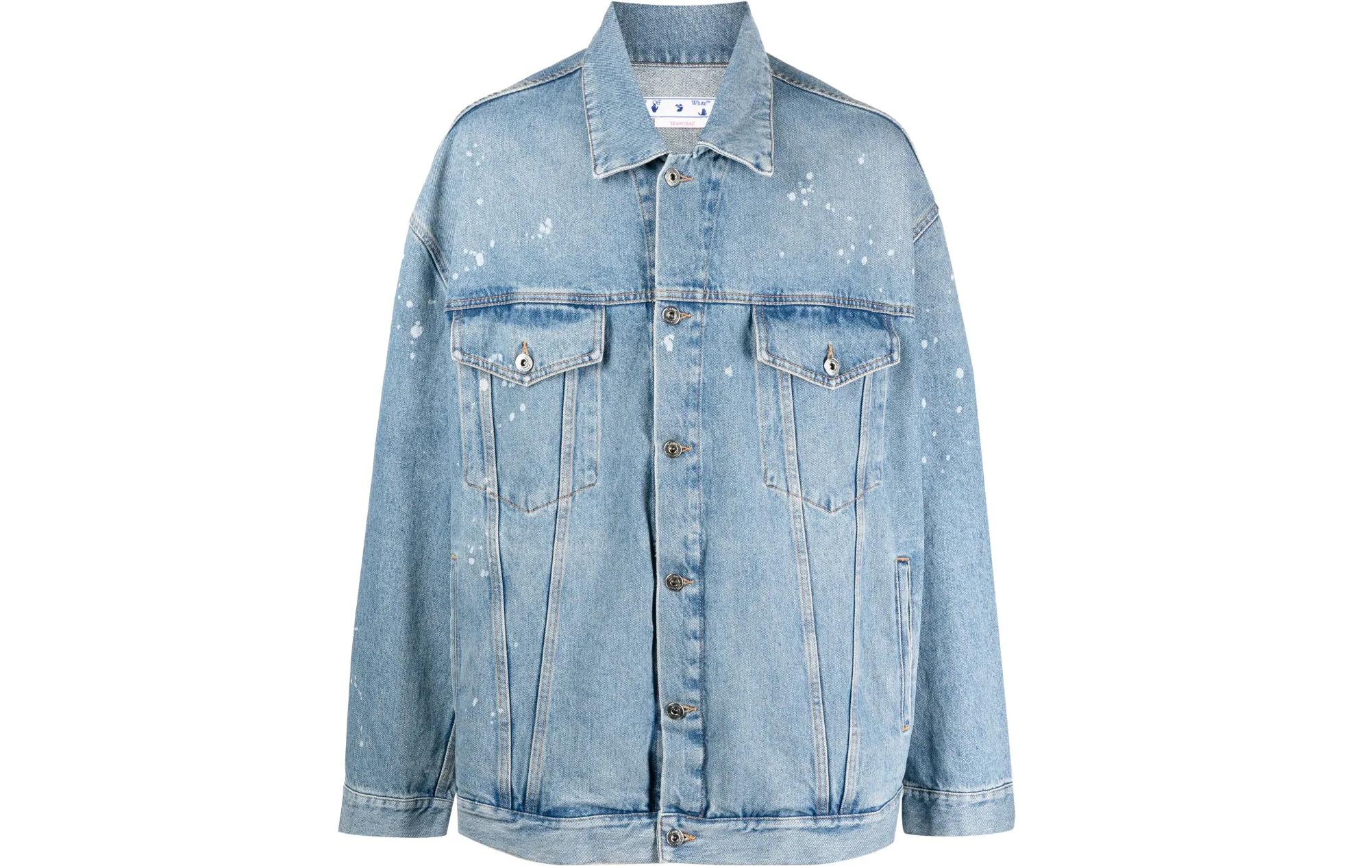 OFF-WHITE SS23 Paint-Splatter Relaxed Fit Denim Jacket . OMYE083S23DEN0014600