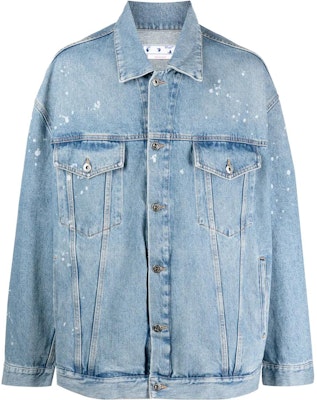 オフホワイト SS23 ペイントスプラッター デニムジャケット リラックスフィット OMYE083S23DEN0014600 Buy オフホワイト SS23 ペイントスプラッター デニムジャケット リラックスフィット OMYE083S23DEN0014600