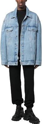 オフホワイト SS23 ペイントスプラッター デニムジャケット リラックスフィット OMYE083S23DEN0014600 Lookbook オフホワイト SS23 ペイントスプラッター デニムジャケット リラックスフィット OMYE083S23DEN0014600