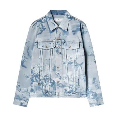 OFF-WHITE SS23 Painting Print Denim Jacket Light Blue Menswear OMYE077S23DEN0024000