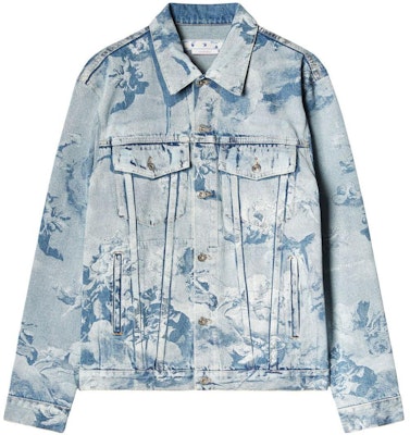 オフホワイト SS23 ペインティングプリント デニムジャケット ライトブルー メンズウェア OMYE077S23DEN0024000 Order オフホワイト SS23 ペインティングプリント デニムジャケット ライトブルー メンズウェア OMYE077S23DEN0024000