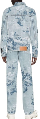 オフホワイト SS23 ペインティングプリント デニムジャケット ライトブルー メンズウェア OMYE077S23DEN0024000 Shop オフホワイト SS23 ペインティングプリント デニムジャケット ライトブルー メンズウェア OMYE077S23DEN0024000