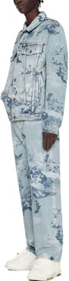 オフホワイト SS23 ペインティングプリント デニムジャケット ライトブルー メンズウェア OMYE077S23DEN0024000 Purchase オフホワイト SS23 ペインティングプリント デニムジャケット ライトブルー メンズウェア OMYE077S23DEN0024000