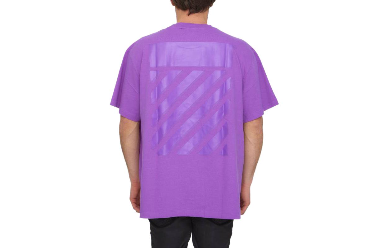 Lookbook OFF-WHITE SS23 Purple Crewneck Regular Fit T-Shirt . OMAA038S23JER0013636
