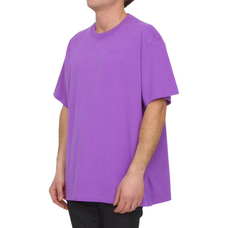 Shop OFF-WHITE SS23 Purple Crewneck Regular Fit T-Shirt . OMAA038S23JER0013636