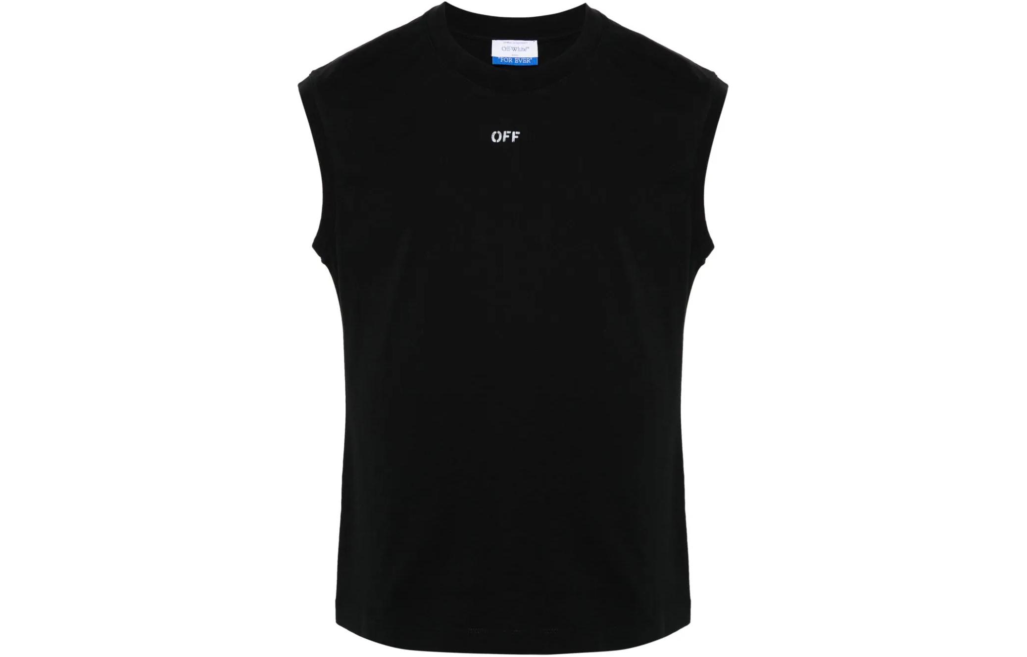 OFF-WHITE SS24  Sleeveless Solid Black Crewneck Tank Top Regular Fit OMAC027C99JER0011001