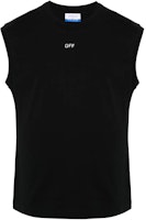 OFF-WHITE SS24 Sleeveless Solid Black Crewneck Tank Top Regular Fit OMAC027C99JER0011001 OFF-WHITE SS24 Sleeveless Solid Black Crewneck Tank Top Regular Fit OMAC027C99JER0011001