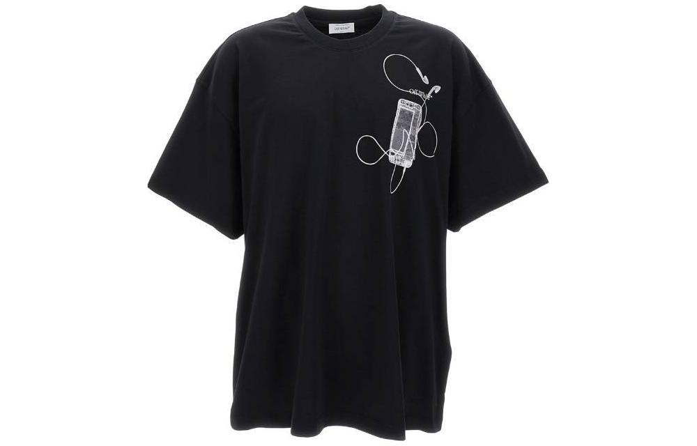 OFF-WHITE SS24 Black Graphic Print Short-Sleeve Regular Fit T-Shirt Men OMAA161S24JER0021006 圖 2