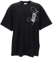 Order OFF-WHITE SS24 黑色圖案印花短袖合身男裝T恤 OMAA161S24JER0021006