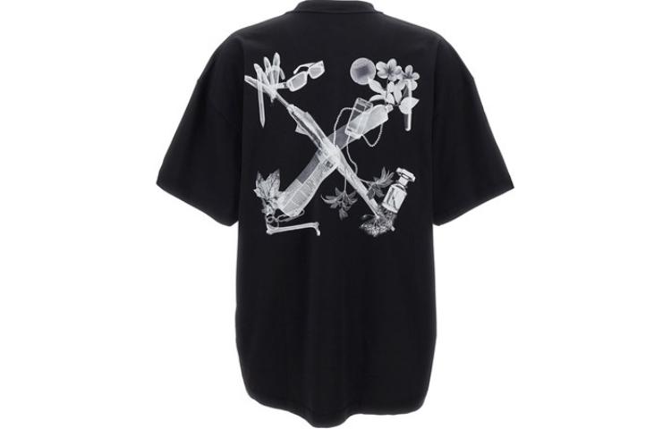 OFF-WHITE SS24 Black Graphic Print Short-Sleeve Regular Fit T-Shirt Men OMAA161S24JER0021006 圖 3