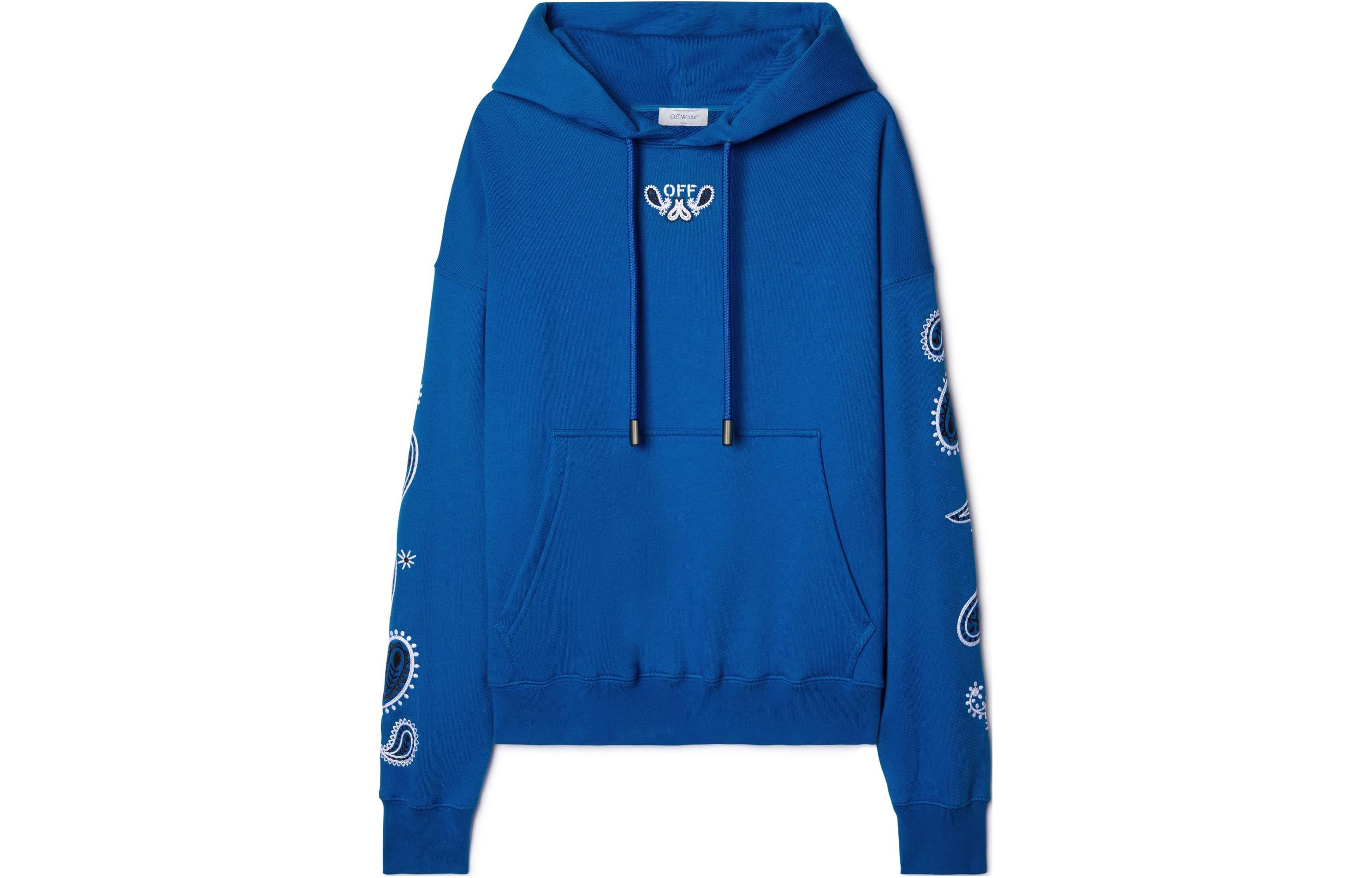 OFF-WHITE SS24 Blue Graphic Print Hoodie Unisex Regular Fit. OMBB085S24FLE0034601 圖 2