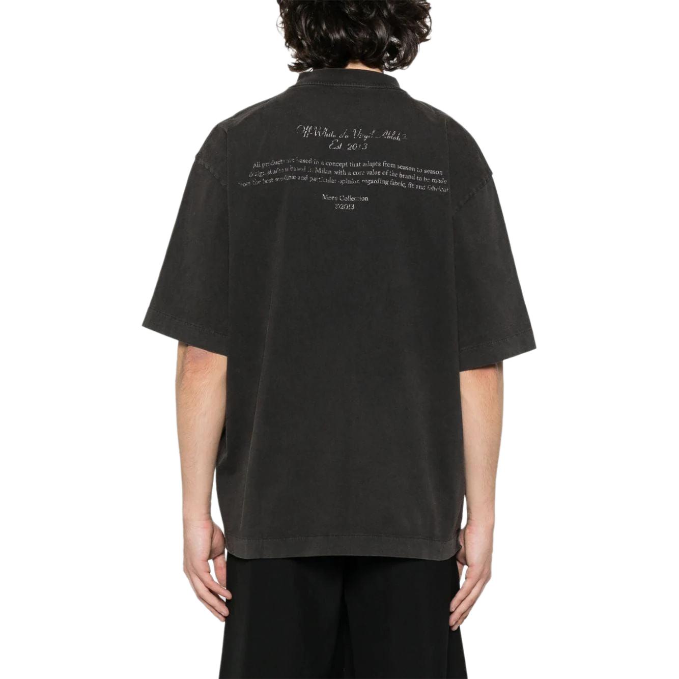 Shop Camiseta Negra OFF-WHITE SS24 Logo Pintura al Óleo Corte Relajado. OMAA120S24JER0061001