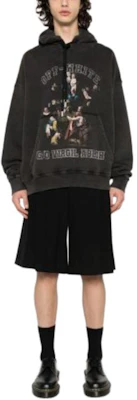 OFF-WHITE SS24 人像印花連帽黑色套頭衫毛衣。 OMBB085S24FLE0091001 Shop OFF-WHITE SS24 人像印花連帽黑色套頭衫毛衣。 OMBB085S24FLE0091001