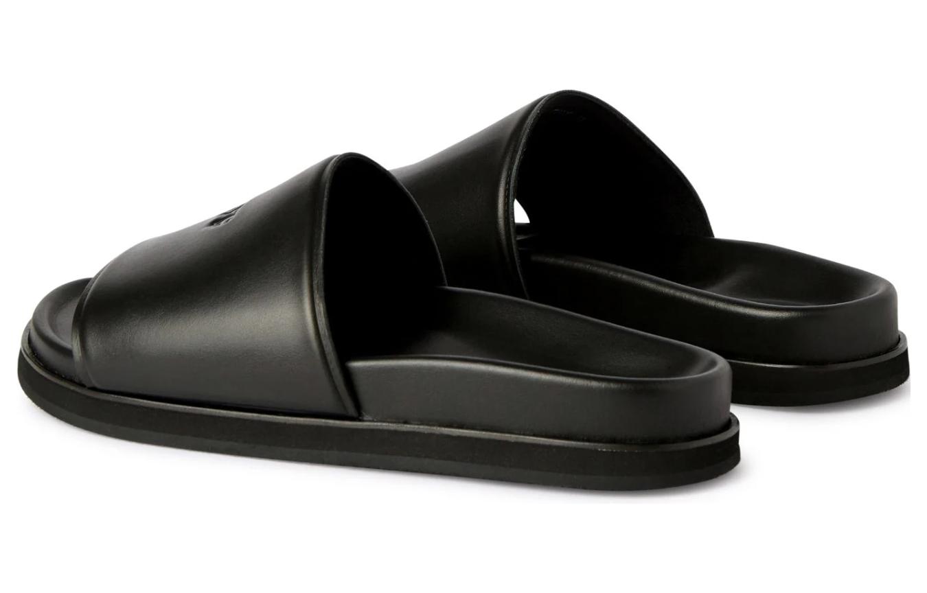 Off-White Stamp Leather Sliders 'Black' 圖 3