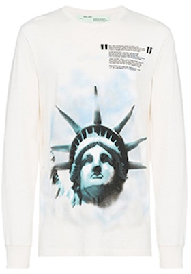 OFF-WHITE 自由女神純棉白色圓領長袖上衣 OMAB001E181850150210 Buy OFF-WHITE 自由女神純棉白色圓領長袖上衣 OMAB001E181850150210