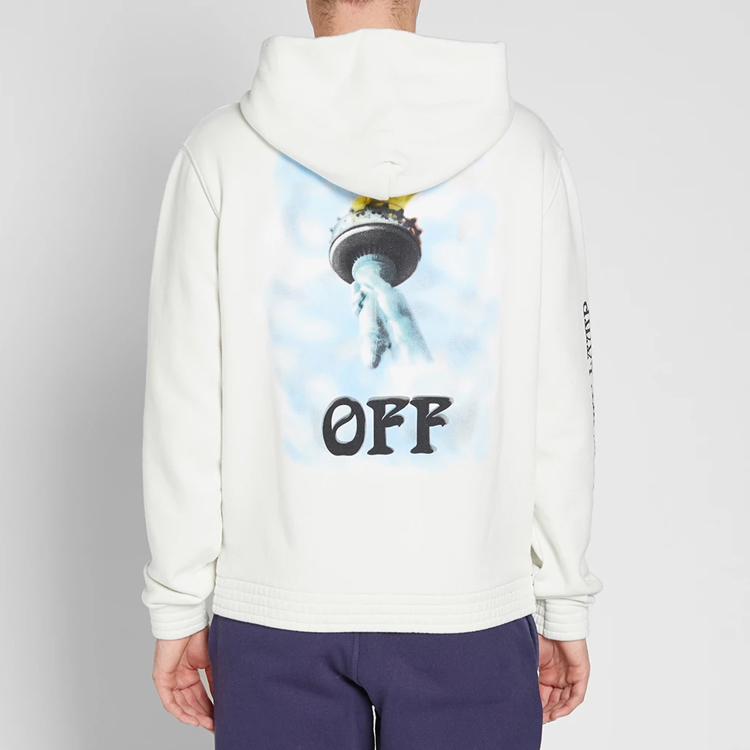 OFF-WHITE Statue of Liberty Hoodie Beige OMBB034E181920150299 圖 4