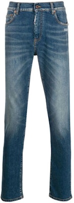 Off-White Stonewash Skinny Fit Denim Jeans Medium Blue/White Buy Off-White Stonewash Skinny Fit Denim Jeans Medium Blue/White