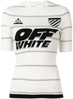 Off-White Stripe Knit Tight Polo Top White/Black Off-White Stripe Knit Tight Polo Top White/Black