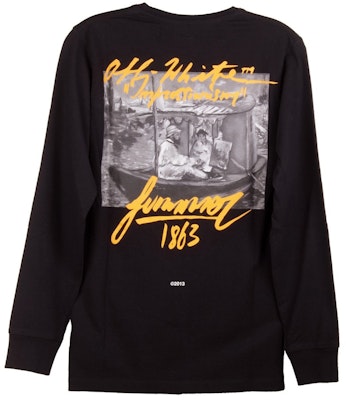 Off-White夏季图案长袖T恤黑色/多彩 Order Off-White夏季图案长袖T恤黑色/多彩