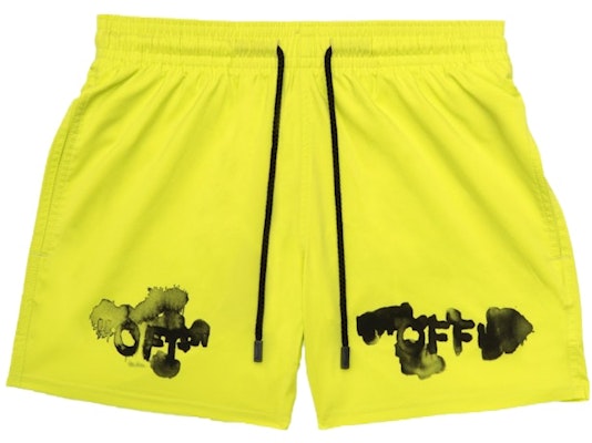 Off-White Swim Shorts Yellow/Black Buy Off-White Swim Shorts Yellow/Black
