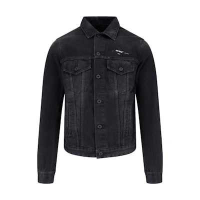 Off-White Tape Arrows Denim Jacket Black/Beige