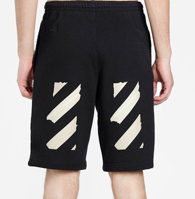 Off-White Tape Arrows Sweatshort Black/Beige Shop Off-White Tape Arrows Sweatshort Black/Beige