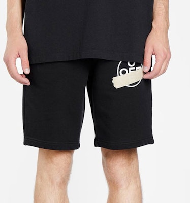 Off-White Tape Arrows Sweatshort Black/Beige Purchase Off-White Tape Arrows Sweatshort Black/Beige