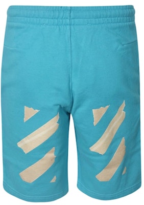 Off-White Tape Arrows Sweatshort Petrol Blue/Beige Order Off-White Tape Arrows Sweatshort Petrol Blue/Beige