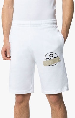 Off-White Tape Arrows Sweatshort White/Beige Lookbook Off-White Tape Arrows Sweatshort White/Beige