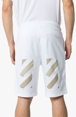 Off-White Tape Arrows Sweatshort White/Beige Shop Off-White Tape Arrows Sweatshort White/Beige