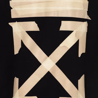 Off-White Tape Diag Arrows Hoodie Black/Beige Lookbook Off-White Tape Diag Arrows Hoodie Black/Beige