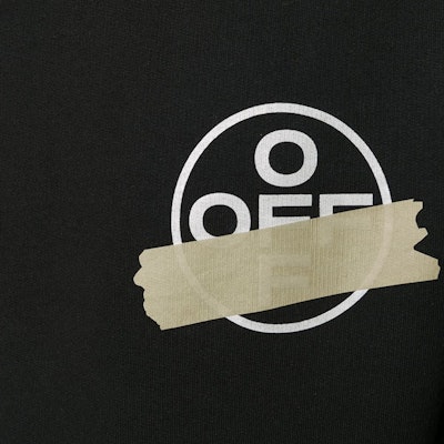 Off-White Tape Diag Arrows Sweatshirt Black/Beige Lookbook Off-White Tape Diag Arrows Sweatshirt Black/Beige