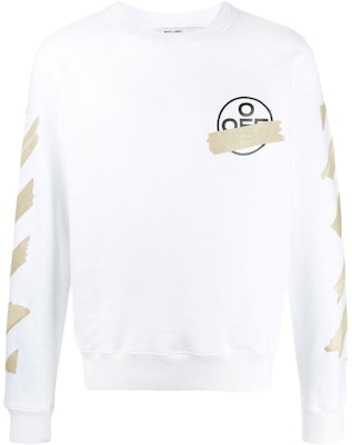 Off-White Tape Diag Arrows Sweatshirt White/Beige Buy Off-White Tape Diag Arrows Sweatshirt White/Beige
