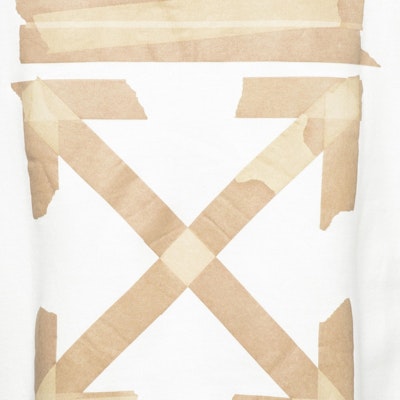 Off-White Tape Diag Arrows Sweatshirt White/Beige Lookbook Off-White Tape Diag Arrows Sweatshirt White/Beige
