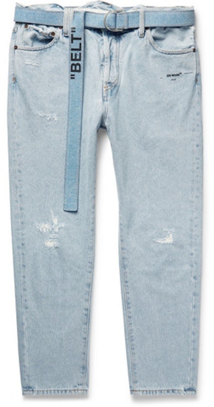 off-white-tapered-distressed-denim-jeans-light-blue