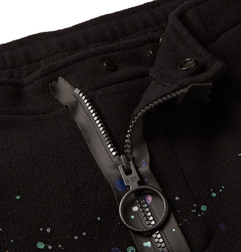 Order Off-White 黑色多彩涂料泼洒渐缩羊毛长裤