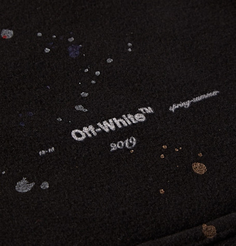 Lookbook Off-White 黑色多彩涂料泼洒渐缩羊毛长裤