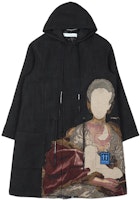 Off-White Tapestry Parka Coat Black Off-White Tapestry Parka Coat Black