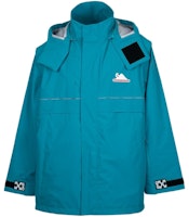 Off-White Technical Hooded Shell Windbreaker Jacket Petrol Blue/Silver Off-White Technical Hooded Shell Windbreaker Jacket Petrol Blue/Silver