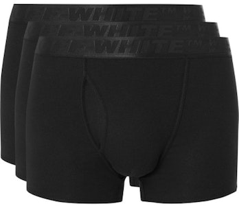 Off-White Tiga Pek Boxer Cotton Regang (SS19) Hitam Buy Off-White Tiga Pek Boxer Cotton Regang (SS19) Hitam