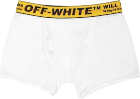 Off-White Three Pack Stretch Cotton Boxer Briefs (SS19) White/Yellow/Black Off-White Three Pack Stretch Cotton Boxer Briefs (SS19) White/Yellow/Black
