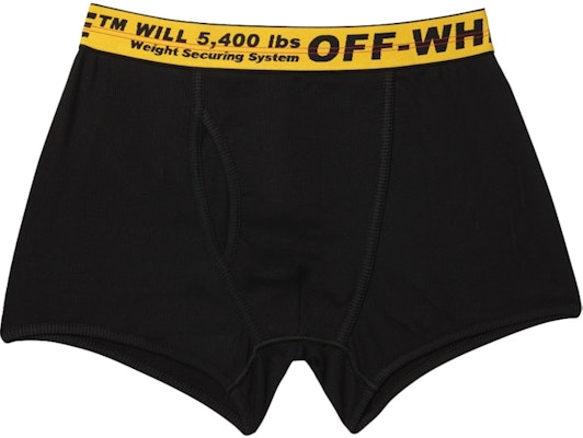 Off-White Three Pack Stretch Cotton Boxer Briefs (SS19) Black/Yellow/Black Buy Off-White Three Pack Stretch Cotton Boxer Briefs (SS19) Black/Yellow/Black