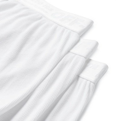Off-White Three Pack Stretch Cotton Boxer Briefs (SS19) White Order Off-White Three Pack Stretch Cotton Boxer Briefs (SS19) White